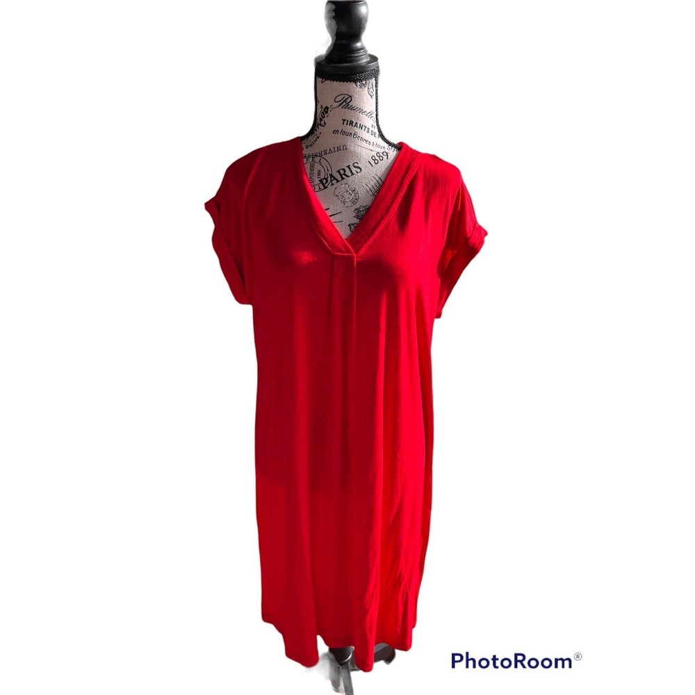 Spence TShirt dress red Sz large knee length Slightly Used